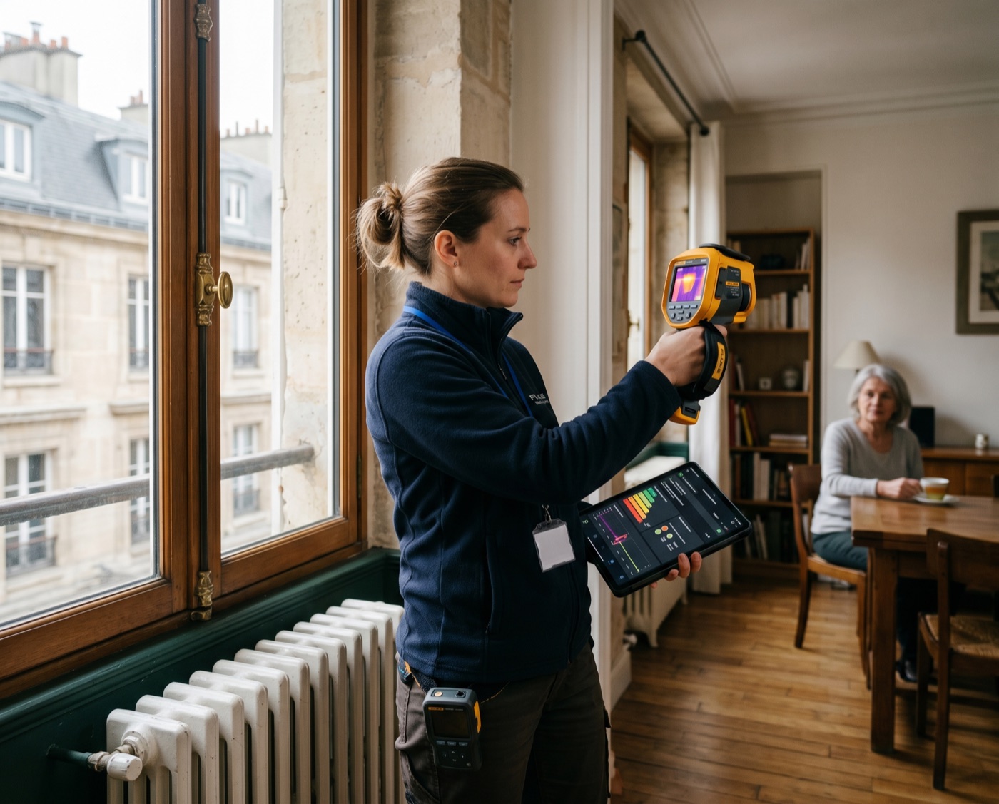 Audit énergétique S2EE — relevé caméra thermographique FLIR chez le client