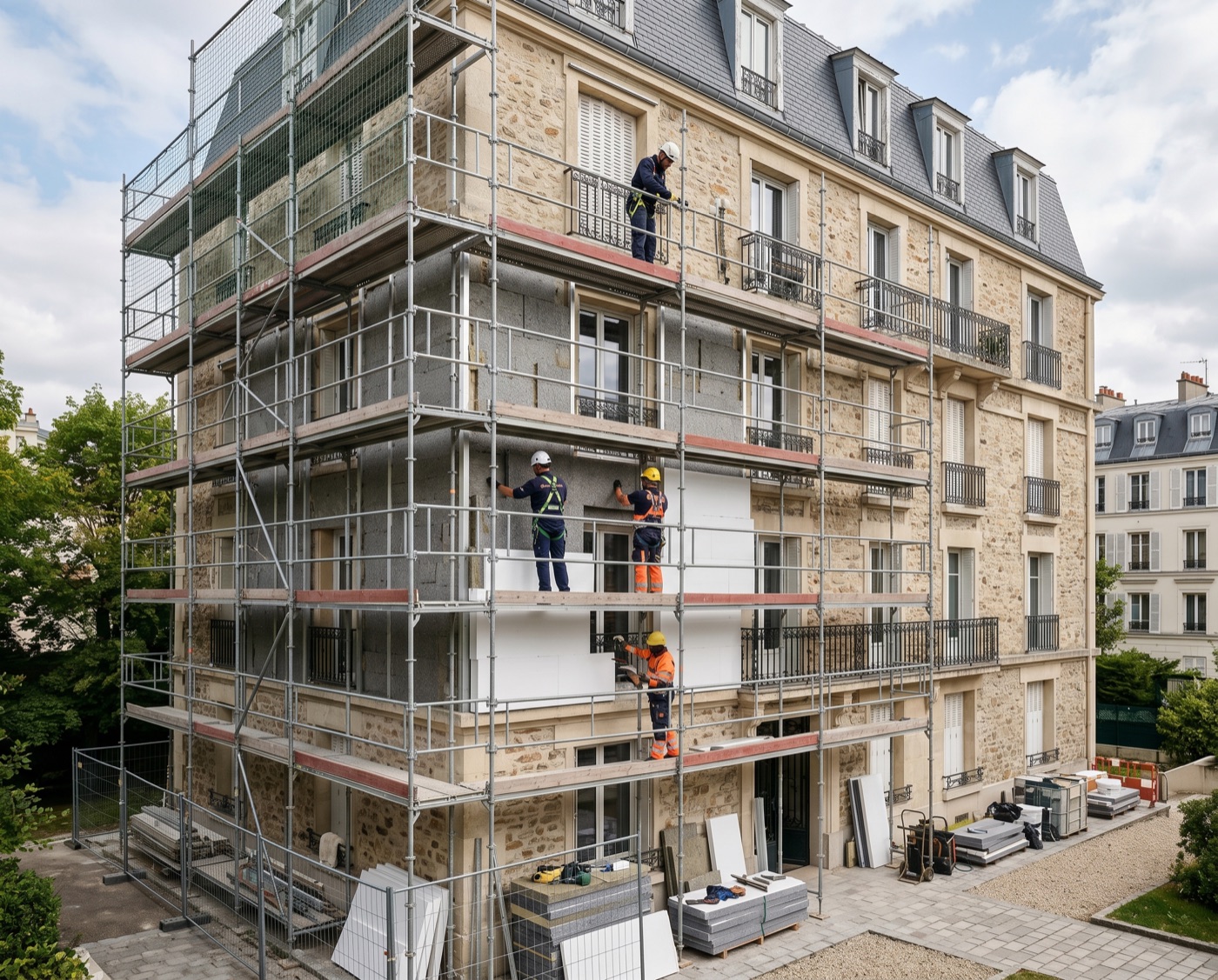 Suivi de chantier MOE — pose ITE sur immeuble en copropriété